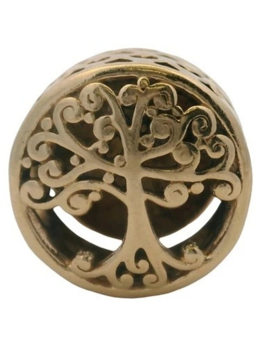 Pandora Rare Retired 14kt Yellow Gold Family Roots Tree Spacer Slider Charm